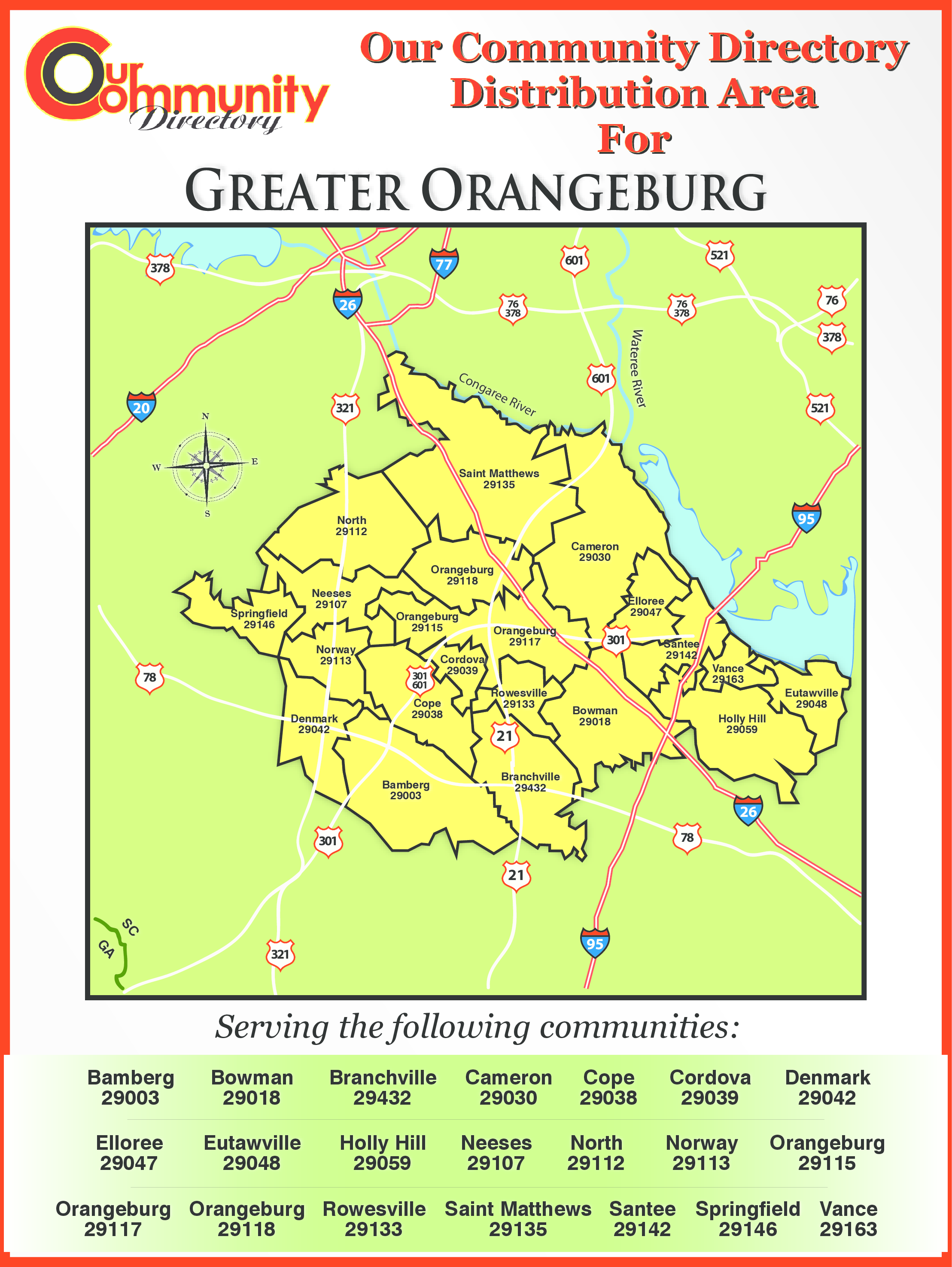 Orangeburg, SC Coverage Map